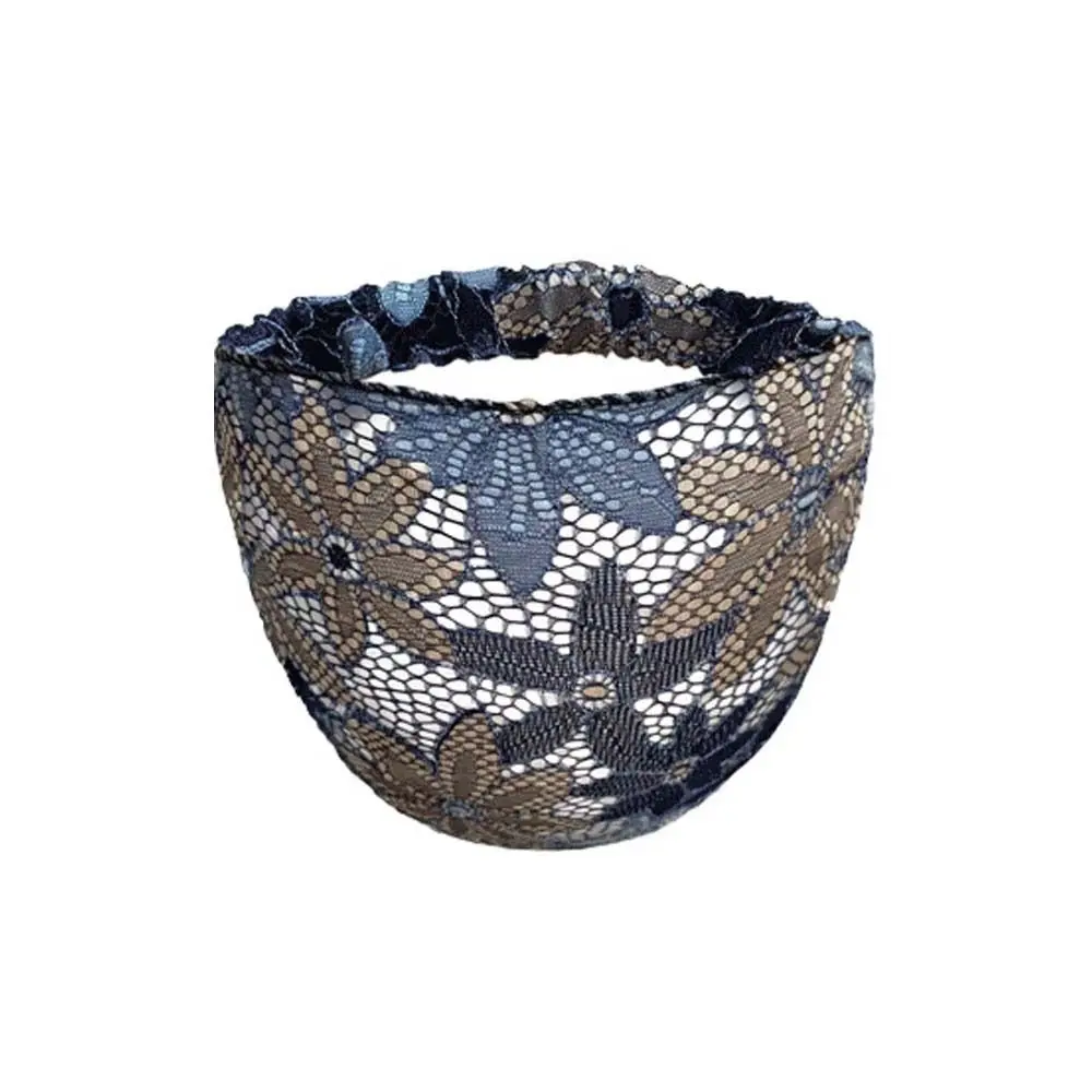 

Personality Non Slip Mesh Flower Headband Hair Hoop Hollow Lace Hairbands Headwear Korean Style Wide Side Head Wrap Mother