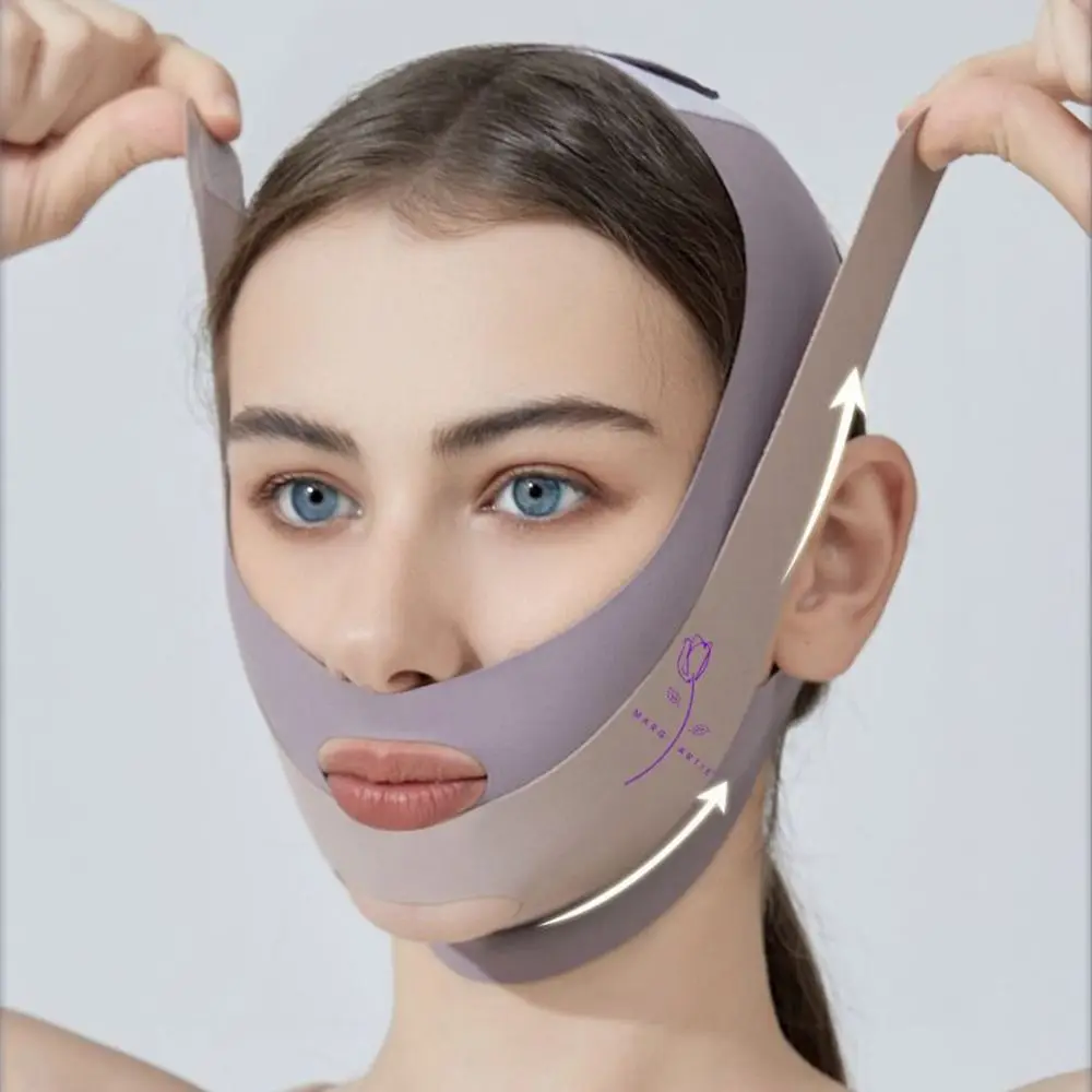 Verstellbare Schlafmaske zur Gesichtsformung, atmungsaktiv, kühlend, Gesichtsstraffung, Straffungsgürtel, wiederverwendbare V-förmige V-Linien-Formmaske