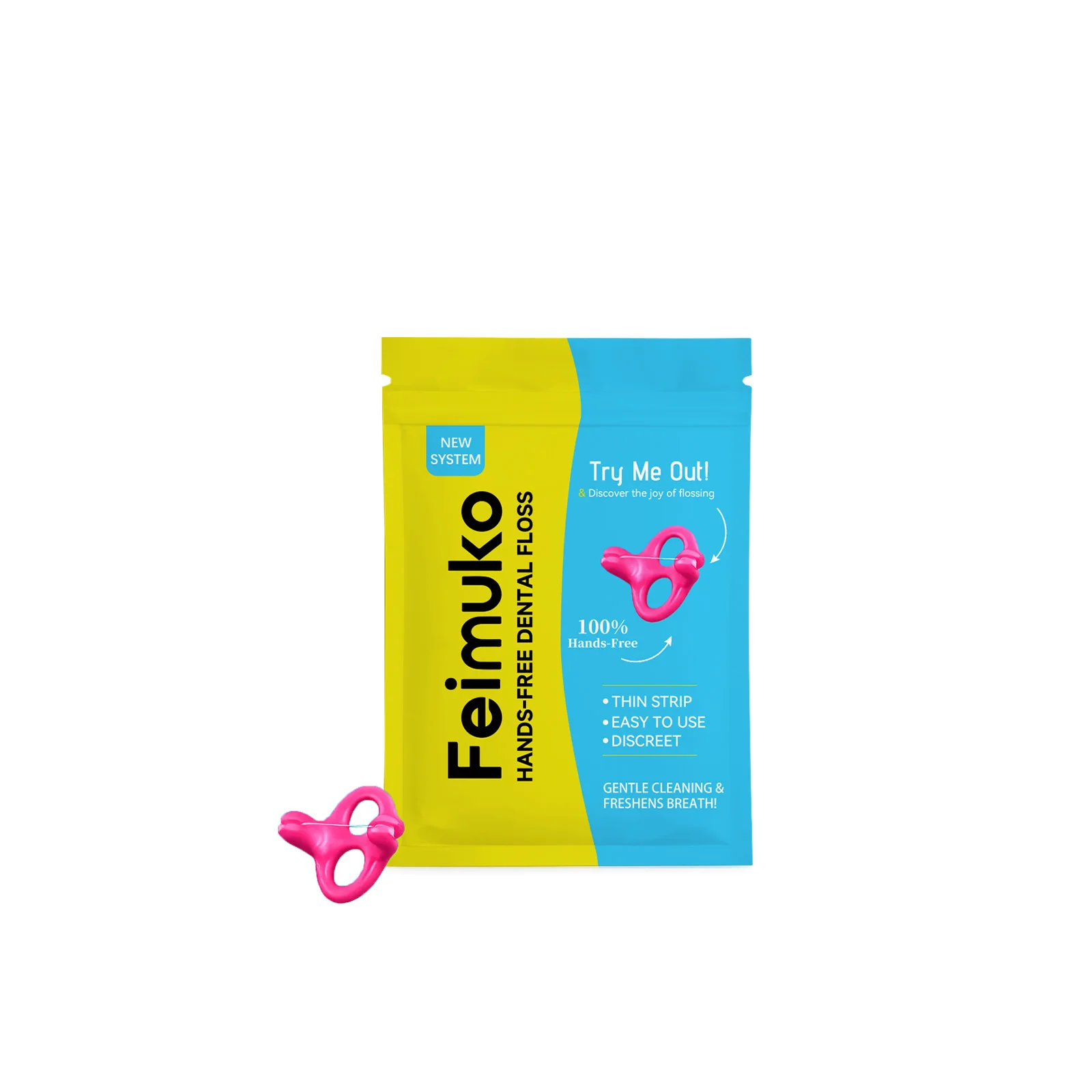 Hands-free dental floss - hands-free design fits between teeth to clean and protect gums, freeing your hands and portable