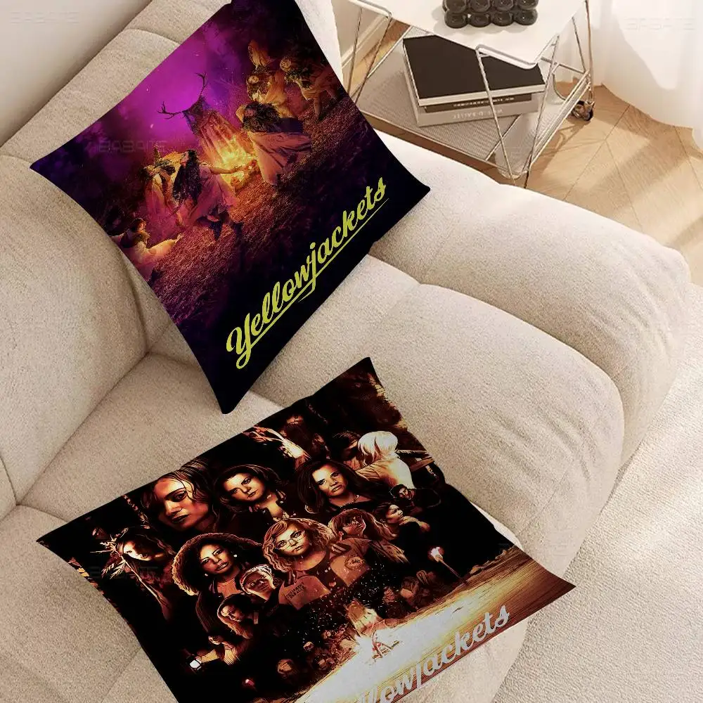 Psychological Horror Series Yellowjackets Pillow Cover for Bedroom Room and Living Room Sofa Decorative Cushion Cover