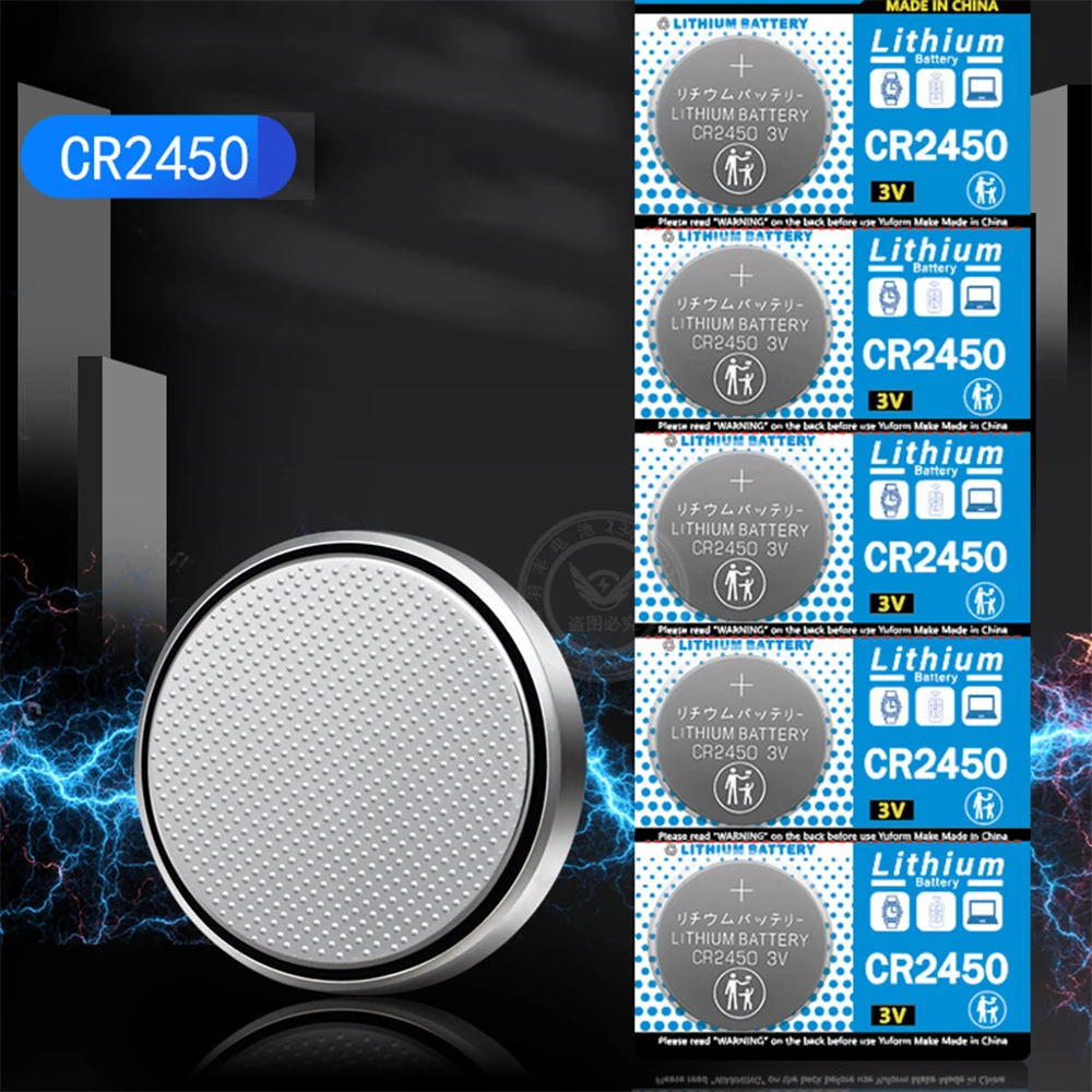 2-100PCS CR2450 Watch Buttom Battery KCR2450 5029LC LM2450 DL2450 ECR2450 BR 3V 600mAh Lithium Coin Cell Batteries Car Key Fob