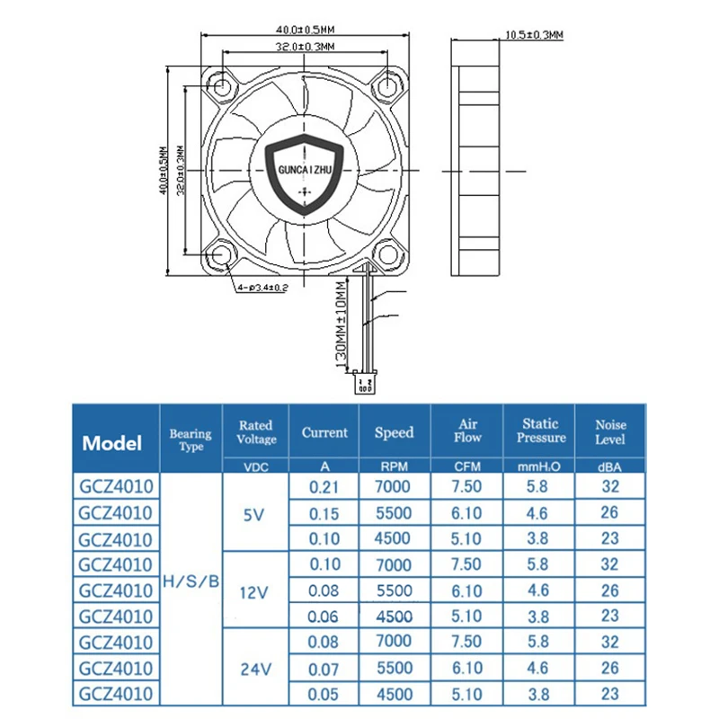 1PC 5V/12V/24V ventola di raffreddamento silenziosa ventole Super silenziose 40mm per ventola di raffreddamento stampante Ender 3 5 Pro 4010 3D