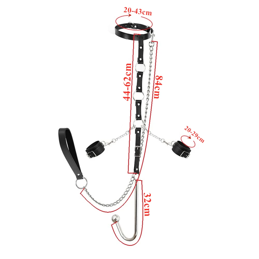 مجموعات الالعاب الجنسية السنانير الشرج أصفاد بولي SM SM الوثن BDSM عبودية الشرج المقابس الرقبة ضبط النفس الخلفية تأثيري الرقيق لعبة الجنس للزوجين #2