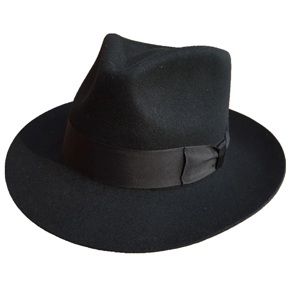 Classic Men's Wool Felt Godfather Gangster Mobster Gentleman Fedora Hat