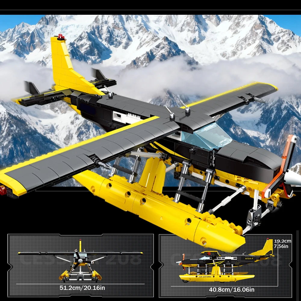 

739PCS Amphibious Aircraft Building Blocks, Multi-Structure Design, Desktop Decoration, Perfect Surprise Gift for Christmas