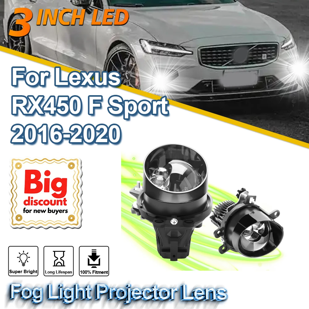 

ROADSUN 3.0 Inch Auto Fog Light Projector Lens Assembly LED Fog Lamp Bulb Car Accessories For Lexus RX450 F Sport 2016 2017-2020