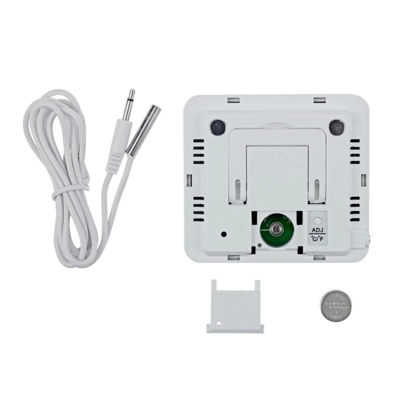 Termometer Kulkas Digital dengan Termometer Ruang Freezer Probe, Termometer Alarm Kulkas Presisi Tinggi Layar LCD