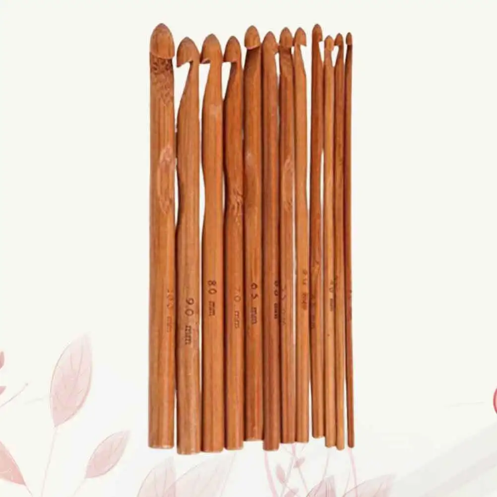 

1Set Knitting Crochet Smooth Bamboo Material 12 Models Needle Set Hand Tool for Sweaters Scarves Carpets Lightweight