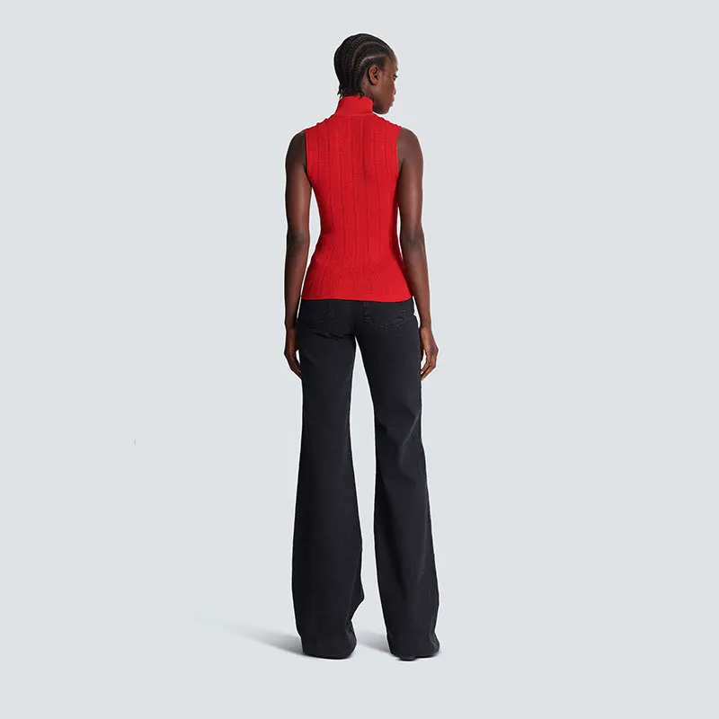 High Street Fashion Sexy Mode Gedruckt Tank frauen Nische Trägerlosen Tank Top + hohe Taille Abnehmen Plissee Tanks tops