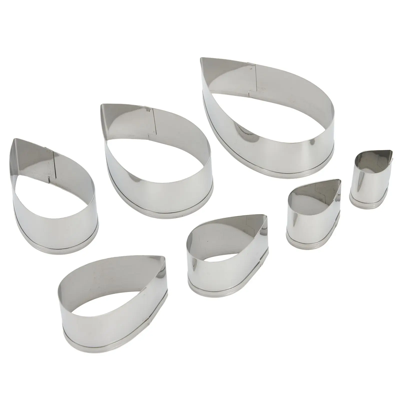 Stainless steel rose cutter cookie cutter set with 7 water drop shape fondant flower For Molds for baking and candy decoration