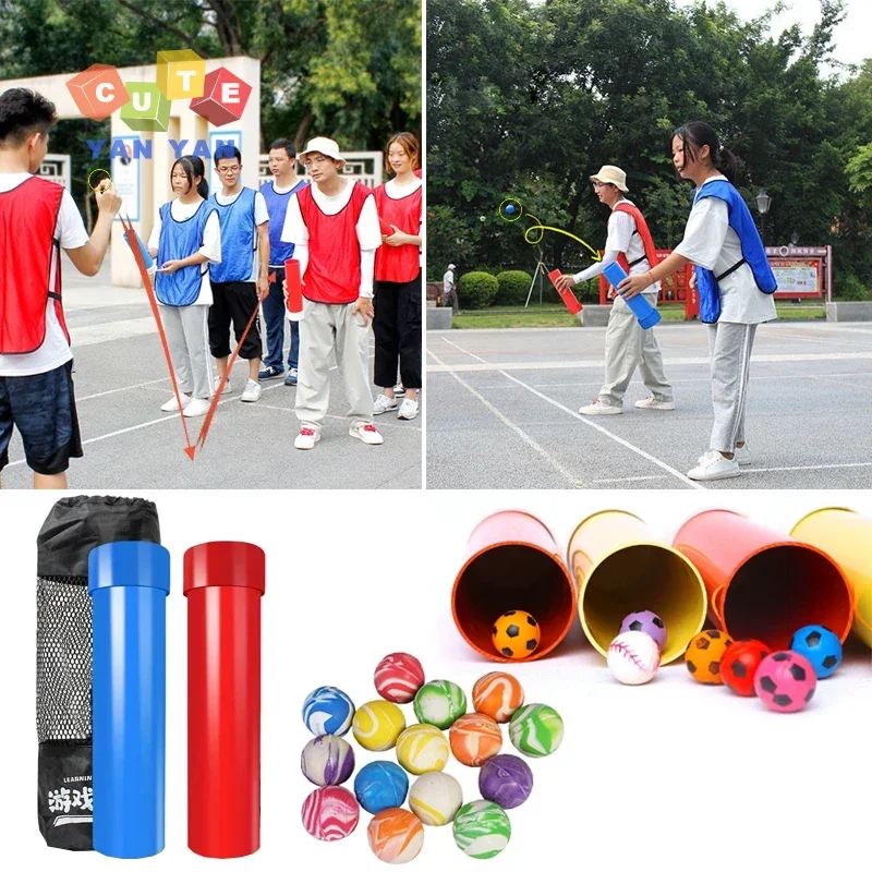 Summer Toys Kids Adult Outdoor Games Team Building Throw and Catch The Colored Balls Interactive Sensory Training Fun Relay Race