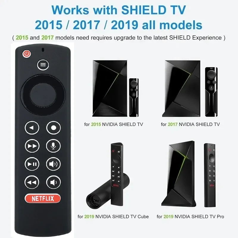 Função de voz para NVIDIA SHIELD TV Pro, TV Cube STB Controle remoto, controladores de voz Android, alimentado por bateria, 2015, 2017, 2019