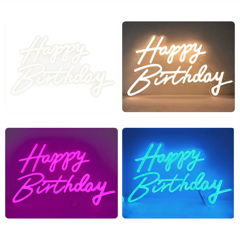 LED High Quality Flexible Separate LED Neon Sign for Happy Birthday Party Neon Sign Neon ABS Material Light Tubes