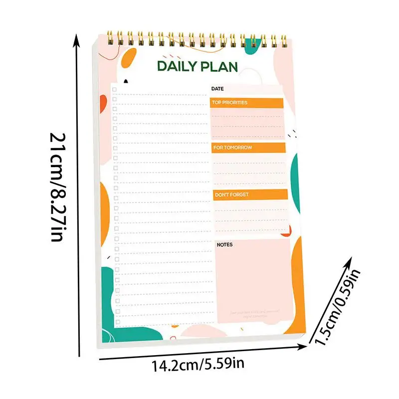 Lista delle cose da fare Blocco note Abitudine Tracker Planner accademico Notebook Organizzatore quotidiano per studenti Blocco note giornaliero a spirale per lavoro