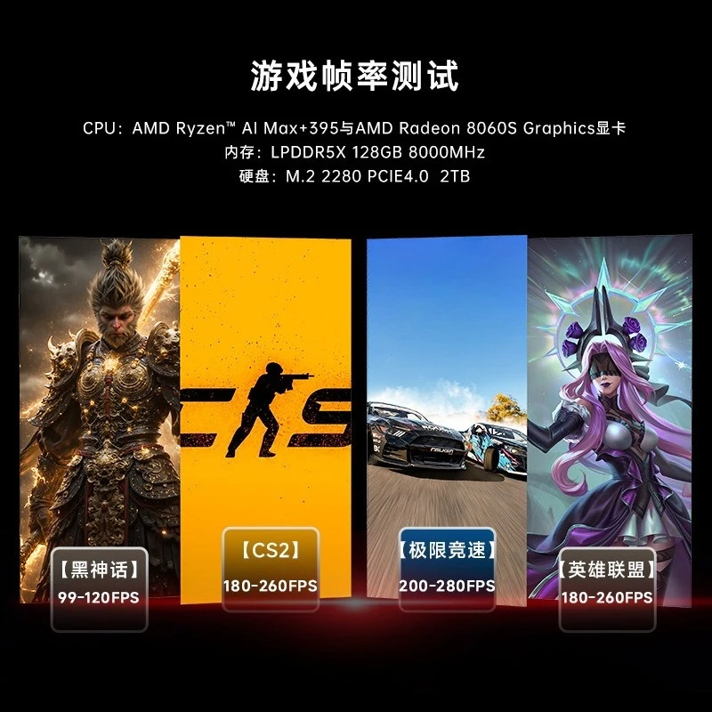 وحدة تحكم صغيرة AMD Max395 Game Office Clip AI Big Model