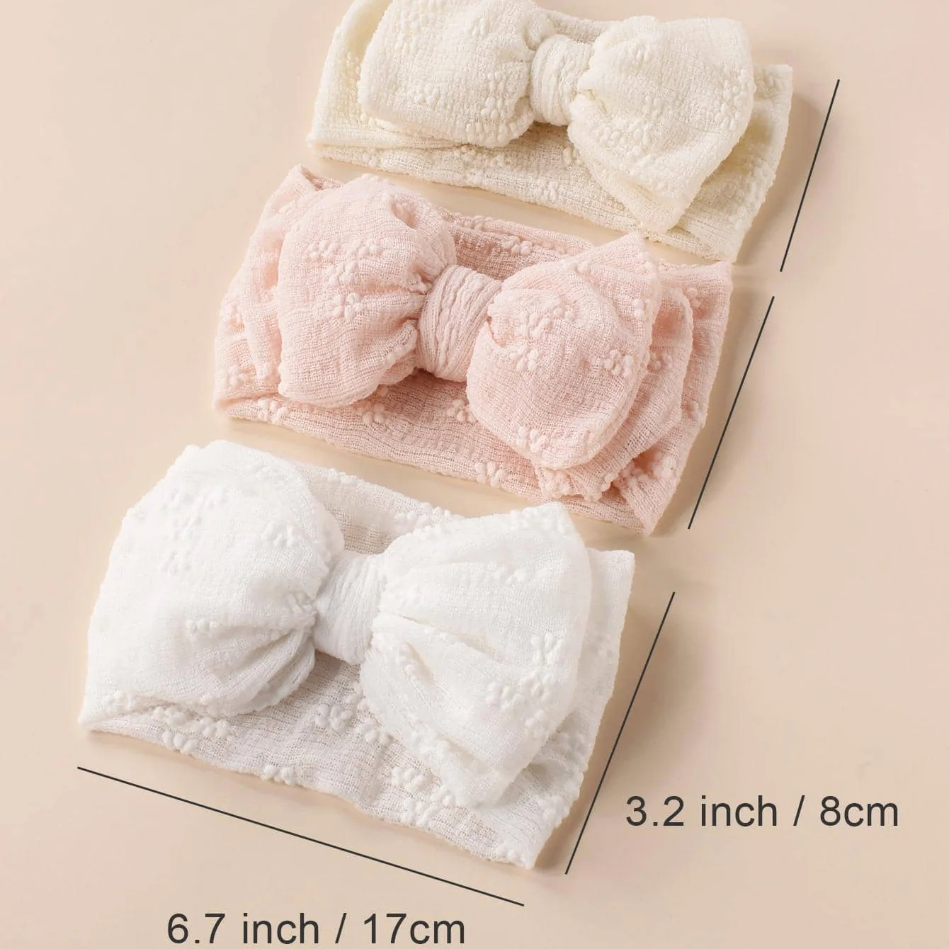 3PcsSoft تنفس شبكة الطفل عقال مزدوجة الطبقات القوس مرونة عالية أغطية الرأس مناسبة أغطية الرأس للرضع الأطفال الصغار