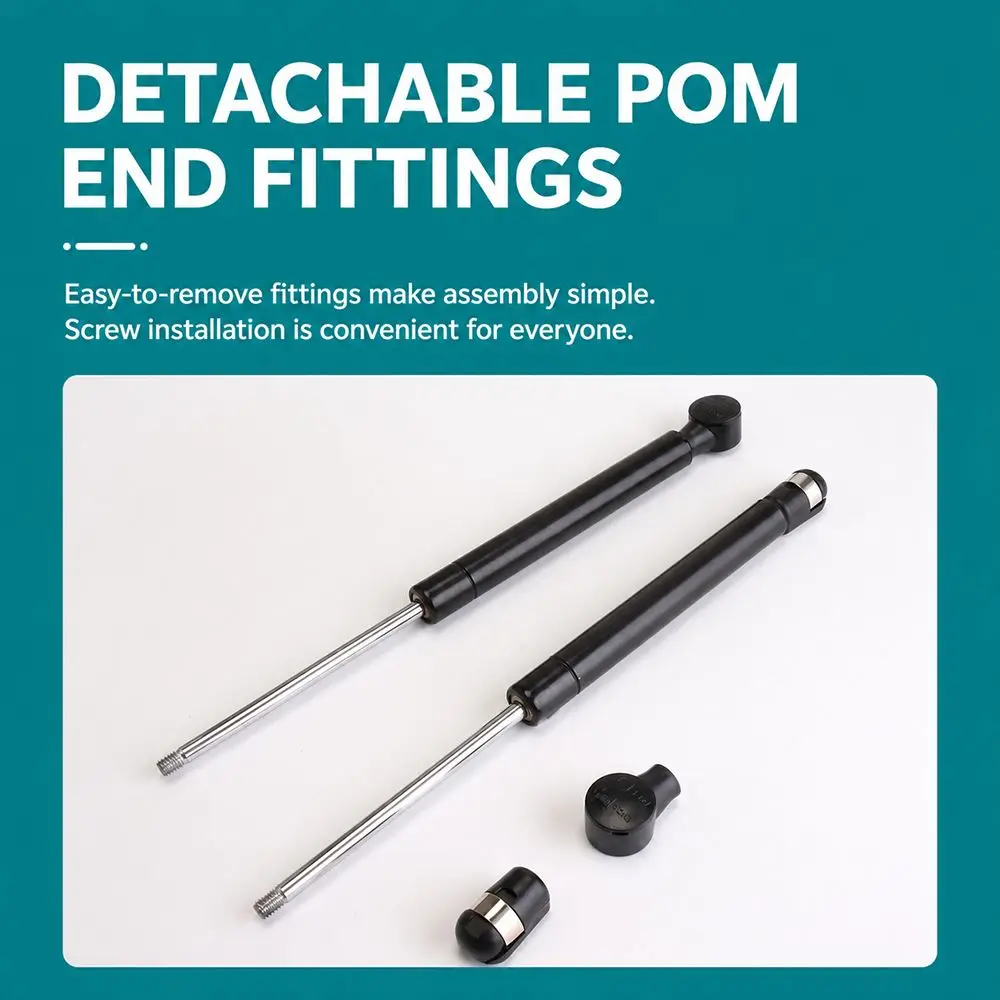 1Pair ABS Head Iron Copper Gas Spring Shock Strut 27cm Shaft Length 20N-200N Pressure Hydraulic Piston Support Black