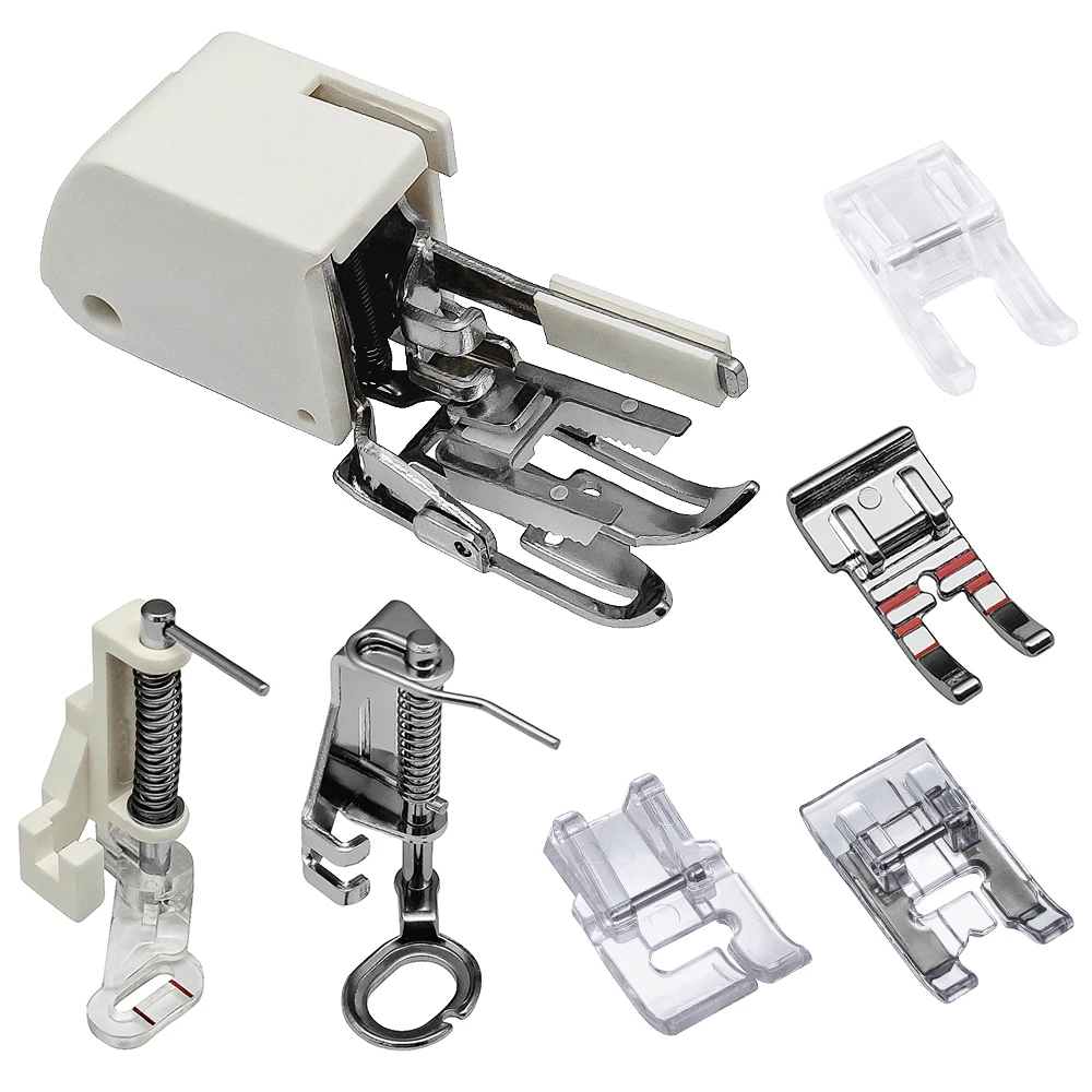 Domestic Snap-On Presser Foot Kit 7MM Even Feed Walking Foot #214872011 For Singer Brother Low Shank Sewing Machines Accessories