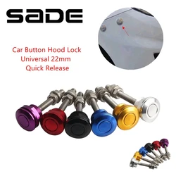 Kit de pasadores universales para capó de coche, 1 piezas, 22mm, botón pulsador de aluminio, pestillo de liberación rápida, parachoques, Clip de bloqueo de matrícula