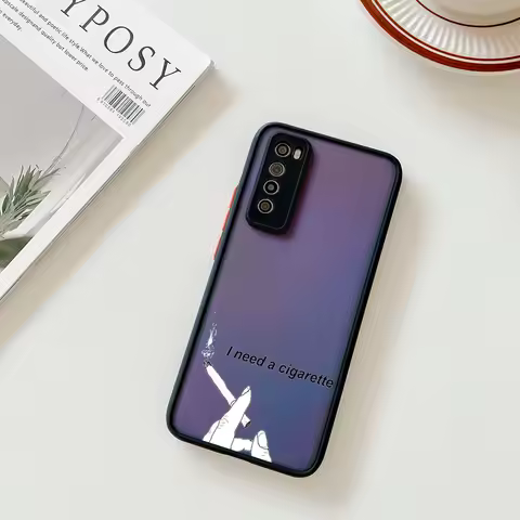 Phone Case For Samsung S21 Plus S24 S23 S22 S20 A53 A54 A71 A72 A73 A34 A51 A52 Gesture Finger Line Art Translucent Back Cover