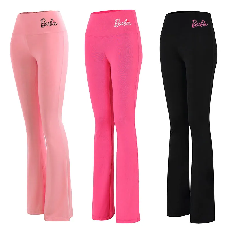 European American high-waisted sexy Barbie yoga fitness bell-bottom pants for women butt-lifting sports butt-beautifying pants