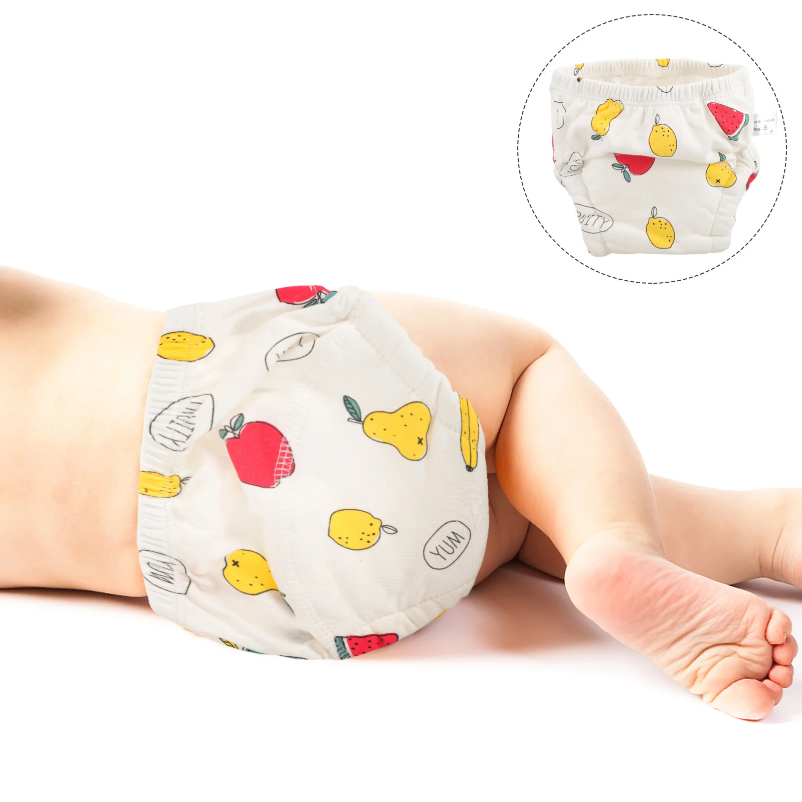 

2Pcs Baby Training Cotton Diaper Soft Washable Reusable Diaper Pants Comfortable Leakproof Toddler Training Pants for Newborn