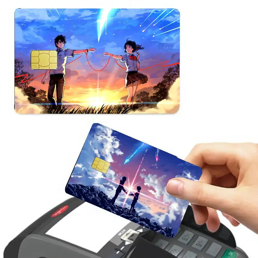 Japan Anime Your Name Game Anime Sticker Film Skin Cover Case for Small Large No Chip Debit Credit Card Front Side