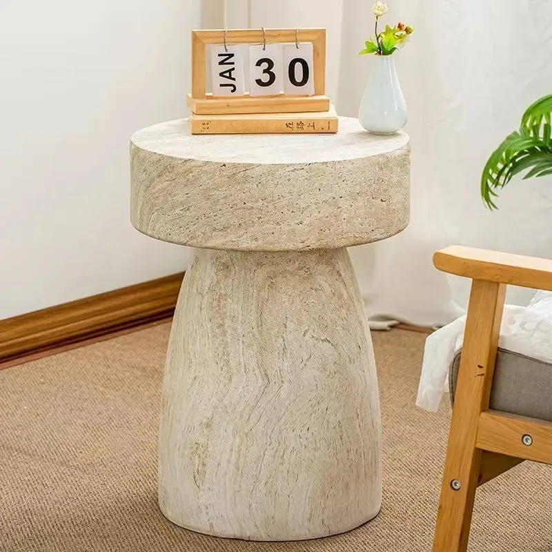 Medieval style living room sofa small side few imitation travertine cream wind small coffee table art