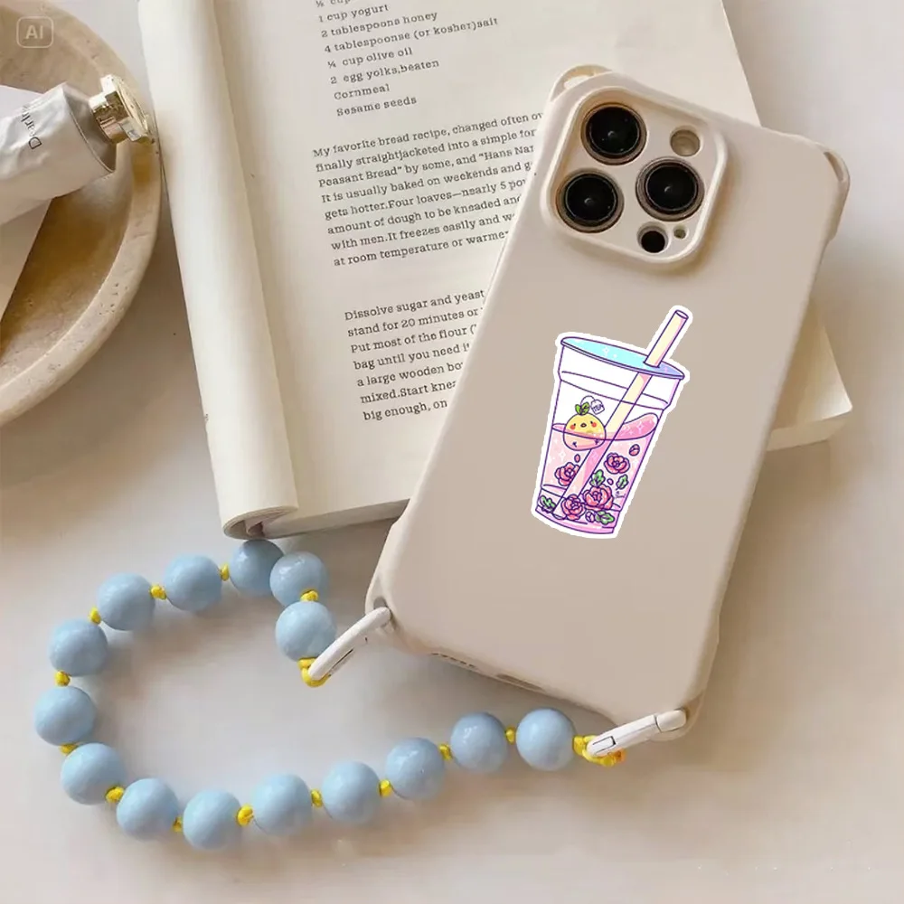 50pcs Pearl Milk Tea Drink Cartoon Graffiti Stickers DIY Phone Guitar Laptop Notebook Suitcase Cup Waterproof Stickers Kids Toys - Image 5