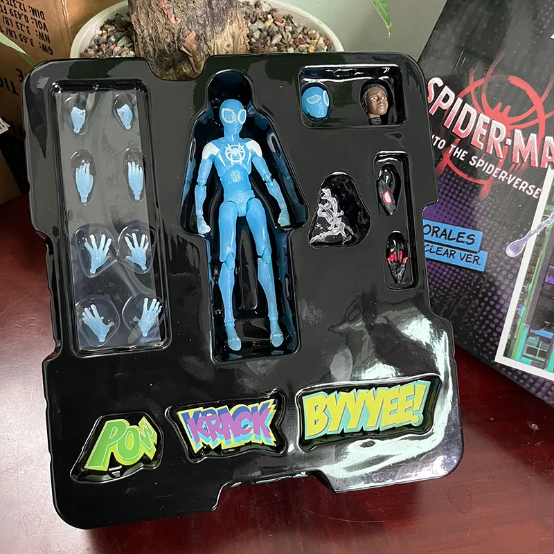 سبايدرمان في شكل عمل الآية العنكبوت ، ميل موراليس نموذج اللعب البلاستيكية ، Sv العمل ، شفافة