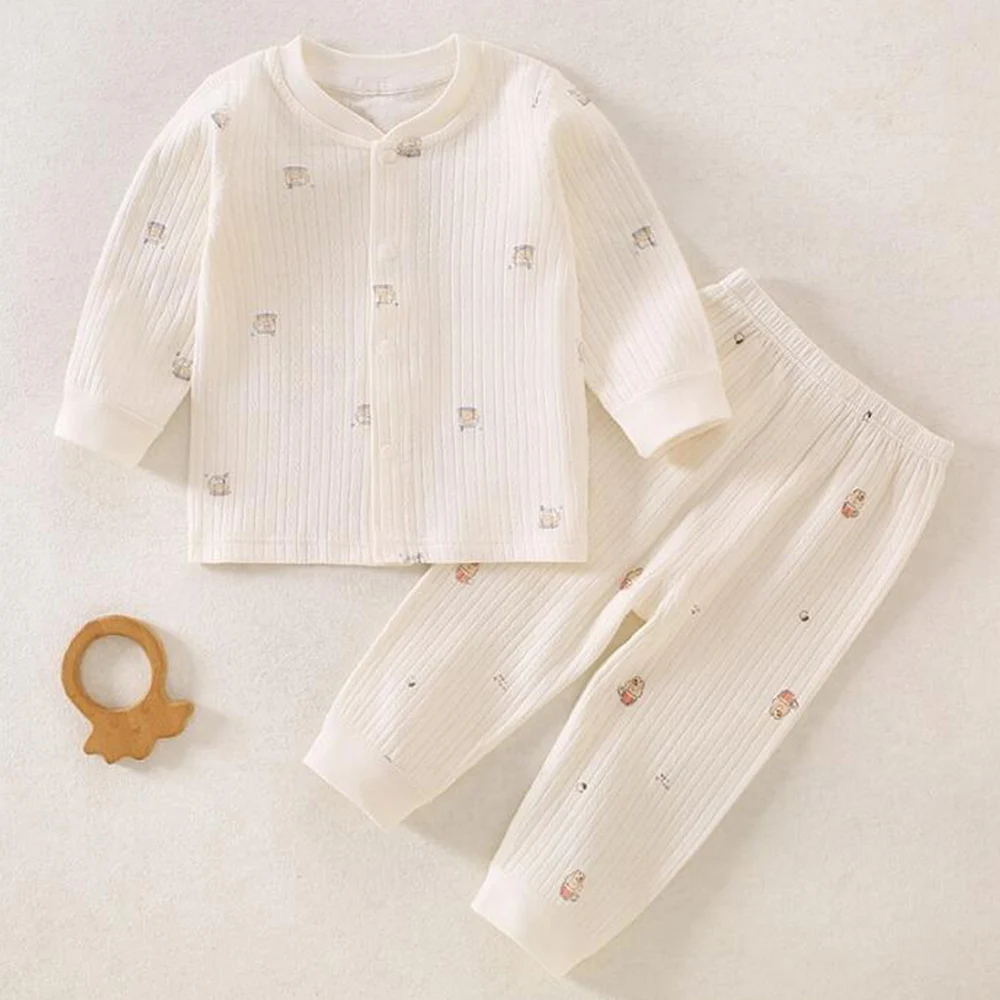 Baby Girl Sets Combed Cotton Long Sleeve Tops Pants Two Pieces Spring Autumn Winter Newborn Clothes Casual Baby Boy Outfits