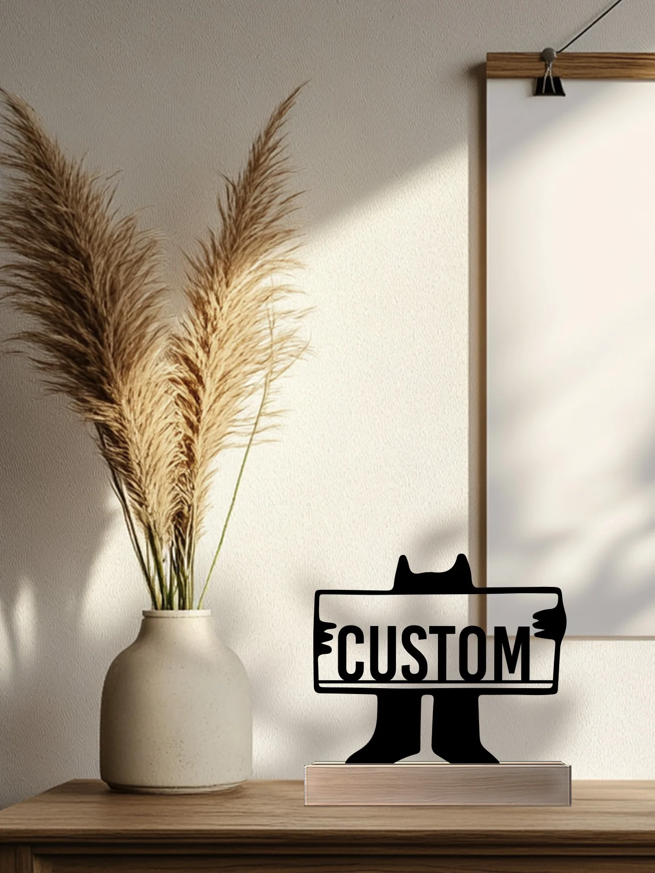 1pc Simple cat reading Iron Statue With Wood Base Metal Ornament Iron Sculpture Art Figurine With Wood Base Home Table