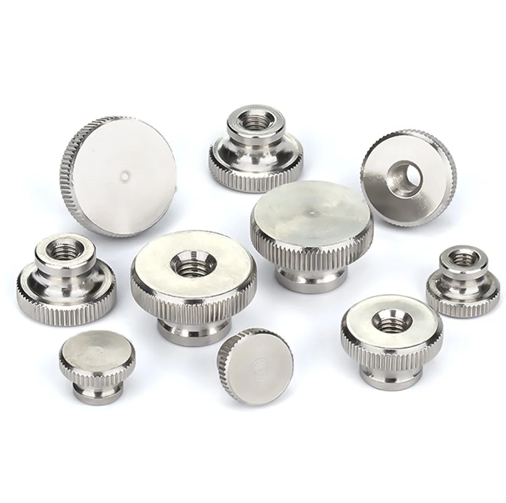 M2 M2.5M3M4M5M6M8M10M12 GB806 304 Stainless Steel High Head Knurled Hand Twisted Nut Through Hole Blind Hole Tool-Free Thumb Nut