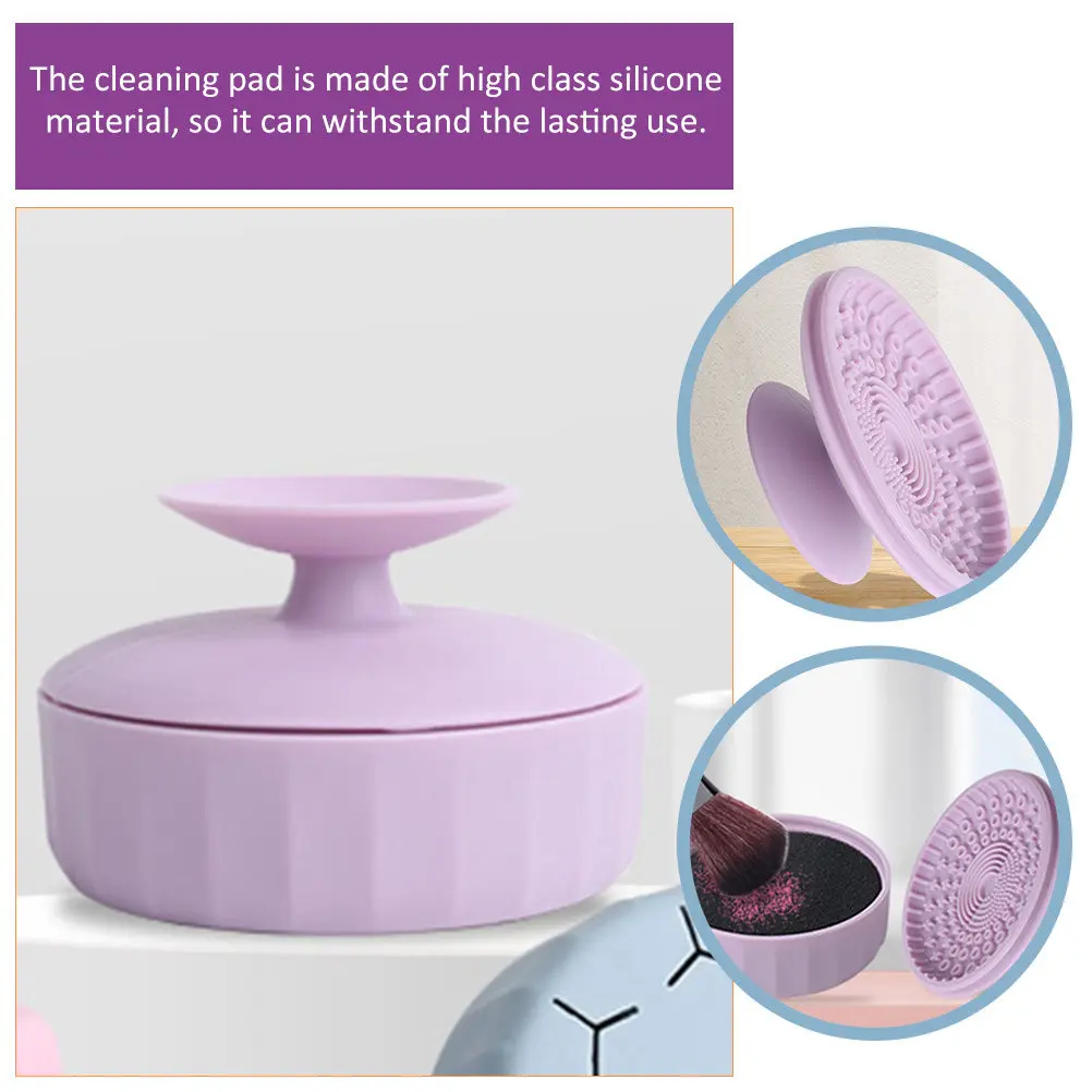 

Коробка для чистки кистей для макияжа, силиконовый очиститель двойного назначения для косметических инструментов, быстро удаляет грязь и жирные пятна, идеальная подушечка для чистки кистей для всех типов.