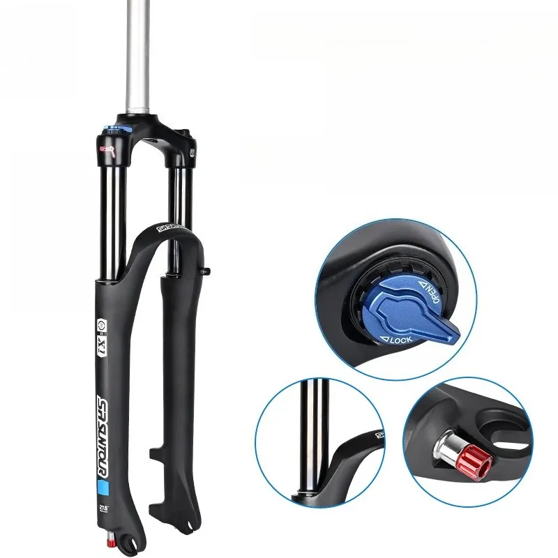 

Shock Absorber Front Fork 120MM Modified Aluminum Alloy Shoulder Control Locked Up Bicycle Fork Baking Varnish Bicycle Parts