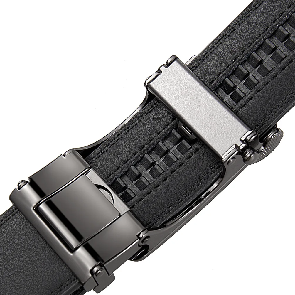 Plyesxale Automatic Buckle Belts For Men High Quality Premium Cowskin Leather Mens Belt Adjustable Black Dress Formal Belt B1567