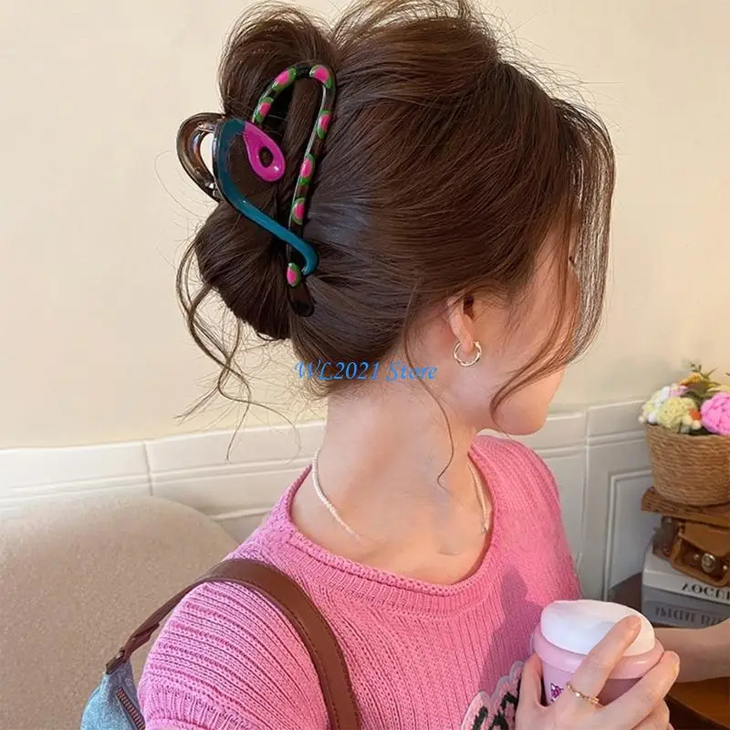 

G5GC Drip Coated Resin Hair Claw Clip Secure Hair Clasp For Casual Or Party Hairstyle