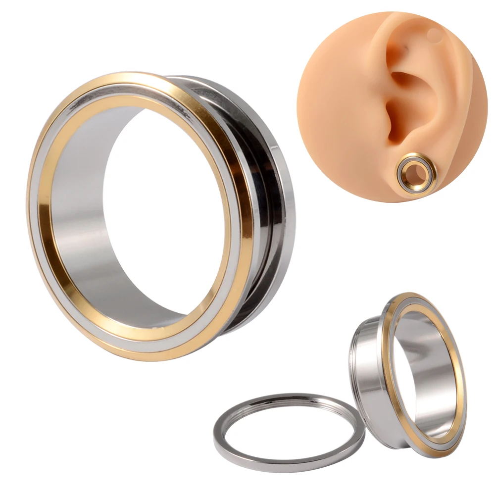 1PC Punk in acciaio inox scheletro orecchio barelle Tunnel filo esterno tappi Vintage Ear Gauge Expander monili penetranti del corpo