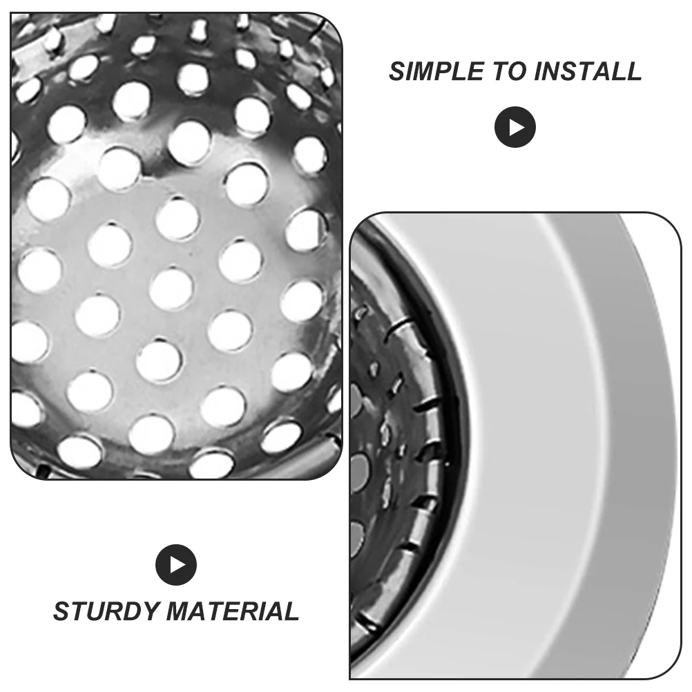 

4pcs Stainless Steel Filter 5.5Cm Tight Filtration Durable Strainer For Kitchen Easy Installation Reusable Sink Basket Kitchen