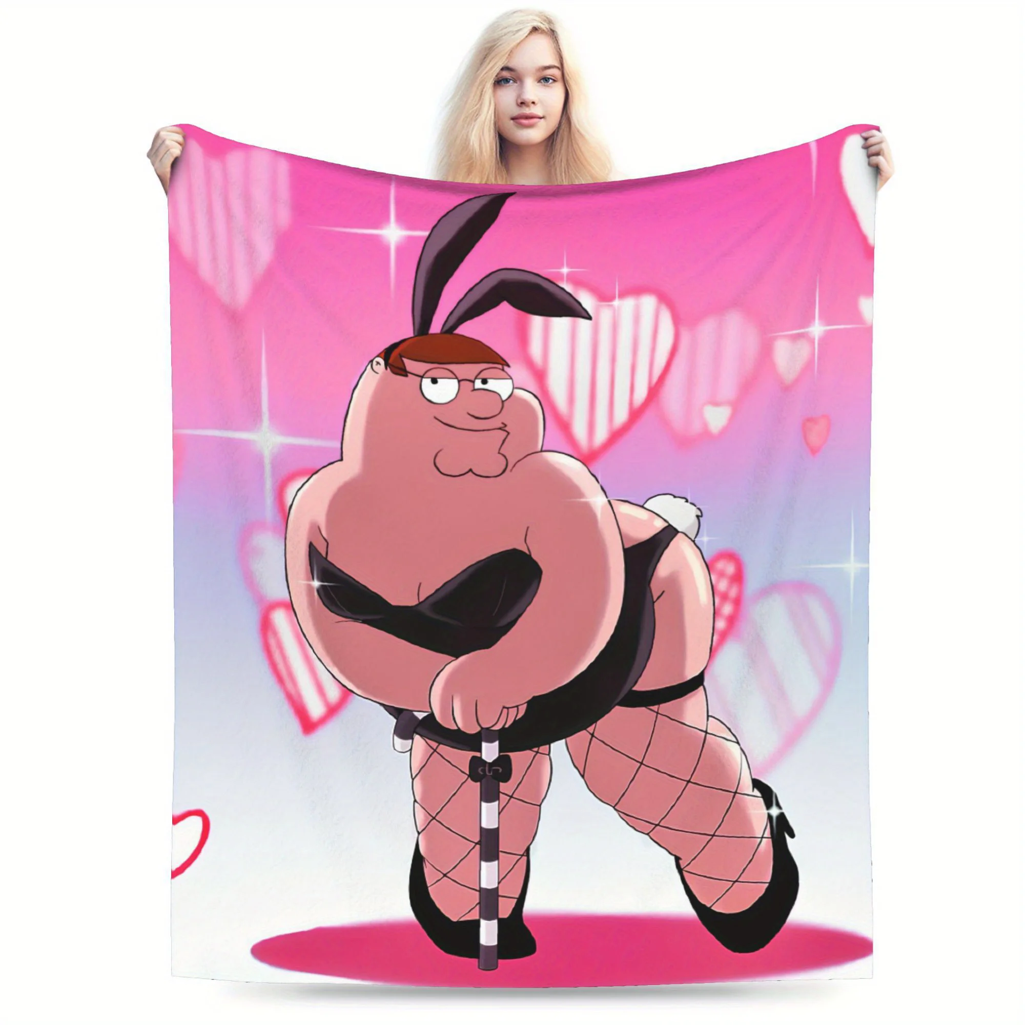 بيتر غريفين بطانية قطيفة ناعمة من الفلانيل لجميع المواسم أريكة للمنزل والمكتب شخصية مميزة فنية دافئة أنيقة لغرفة المعيشة #4