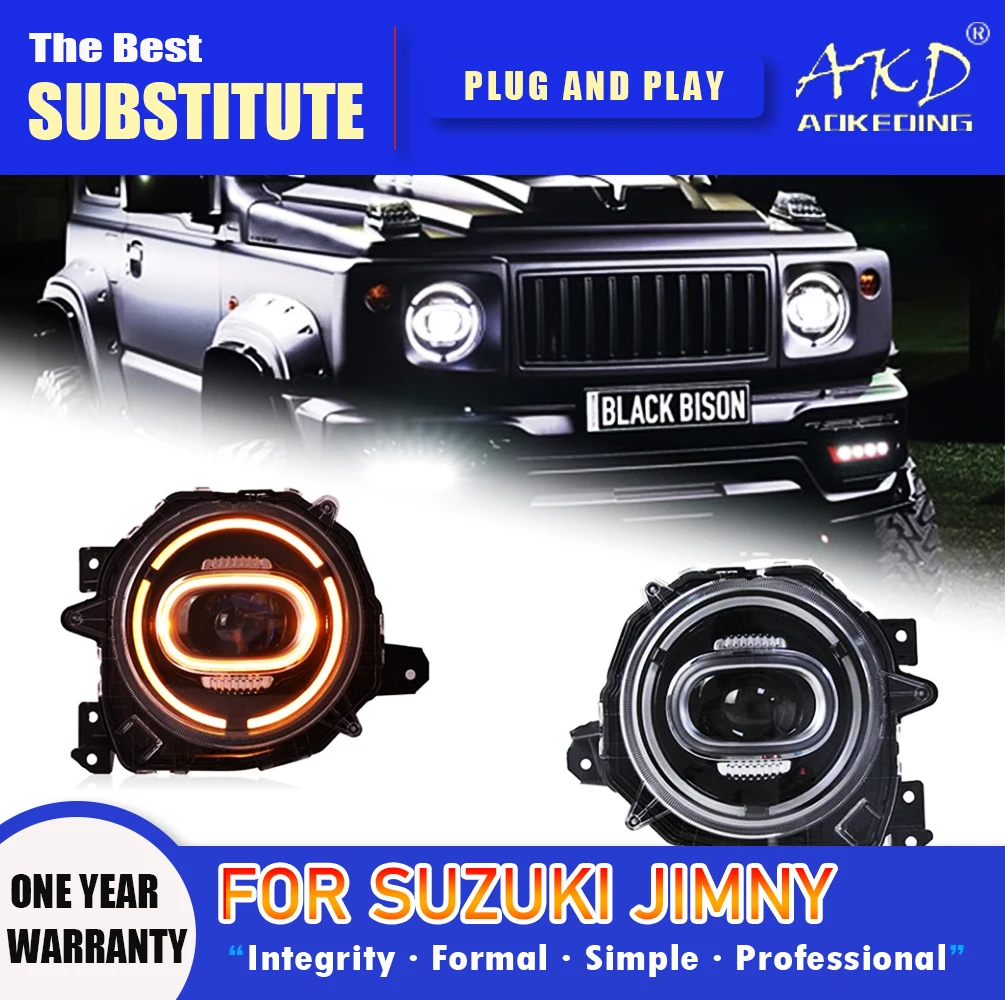 AKD Head Lamp for Suzuki Jimny LED Headlight 2018-2020 Headlights Jimny DRL Turn Signal High Beam Angel Eye Projector Lens