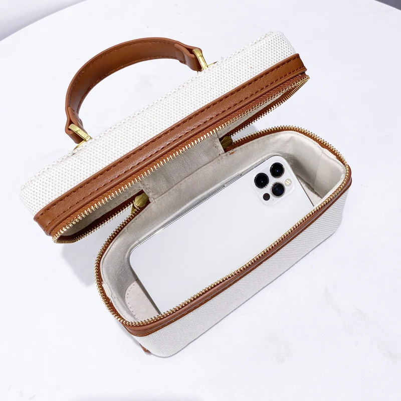 حقيبة صندوق بو من القماش المطرز للنساء حقائب يد وحقائب يد فاخرة 2025 جديدة على الموضة صغيرة بسحاب للكتف متقاطعة مع الجسم شحن مجاني سريع الوصول