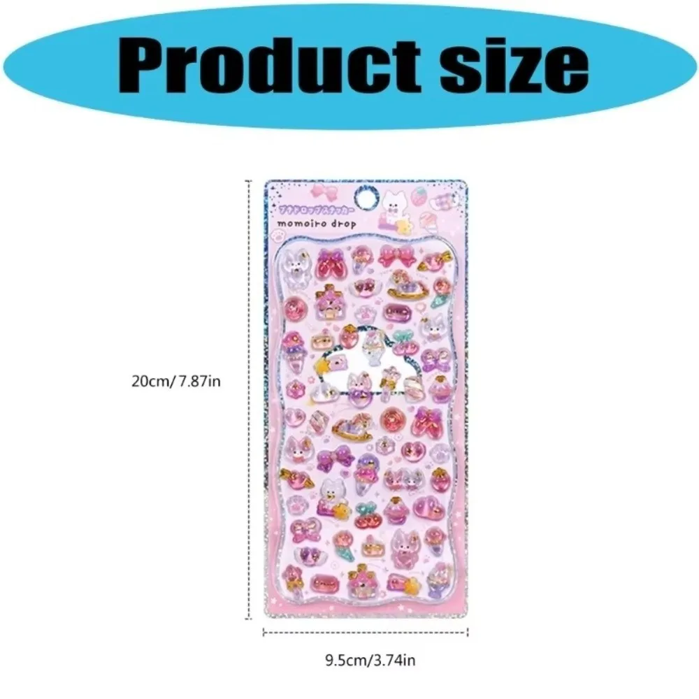 Embossed Animal 3D Crystal Sticker DIY Crafts Melody 3D Relief Stiers Drop Particle Decal PVC Relief Decorative Sticker