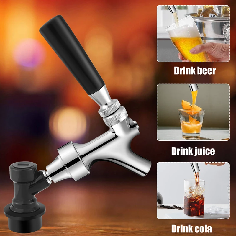 Beer Faucet Ball Lock Kit, Homebrew Draft Beer Tap Cornelius & Corny Keg Liquid Ball Lock Picnic Party Beer Tower Set