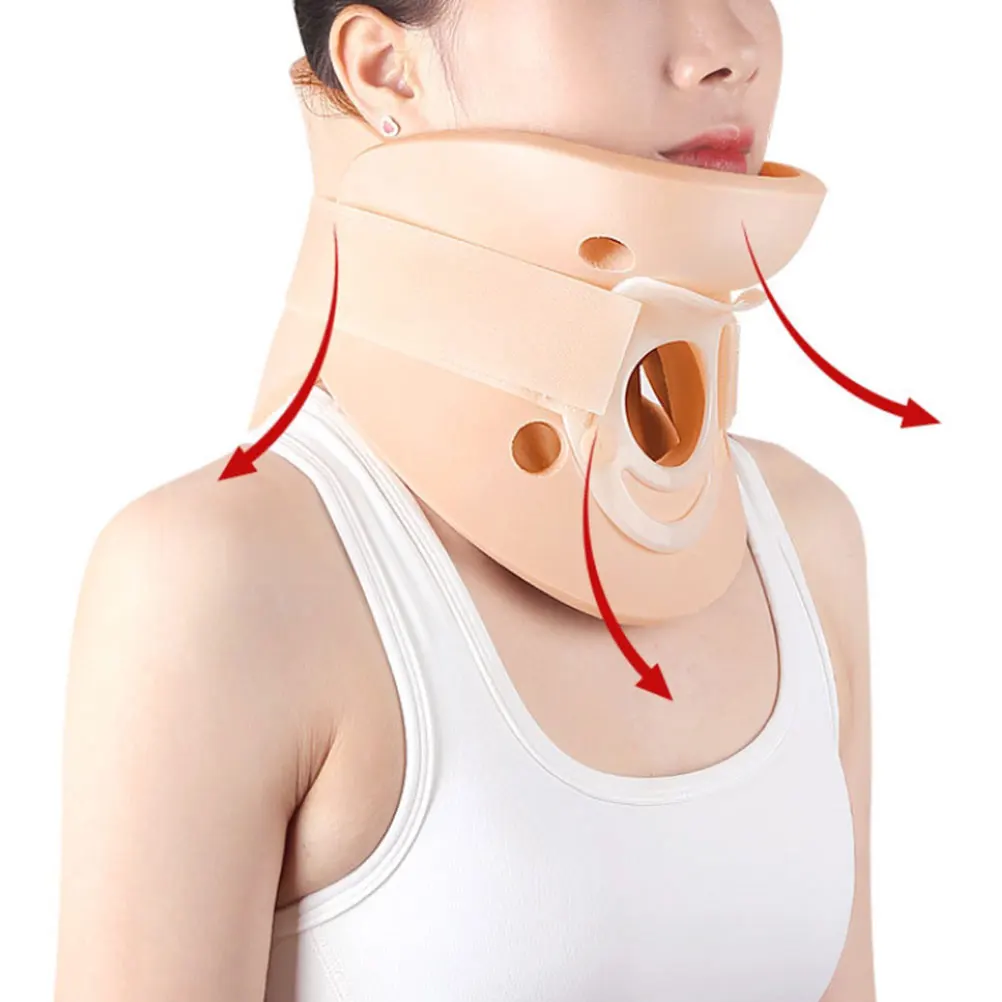 

Cervical Spine Brace Neck Support Adjustable EVA Foam Breathable Protector for Adult Sleep Posture Correction Hollow Design