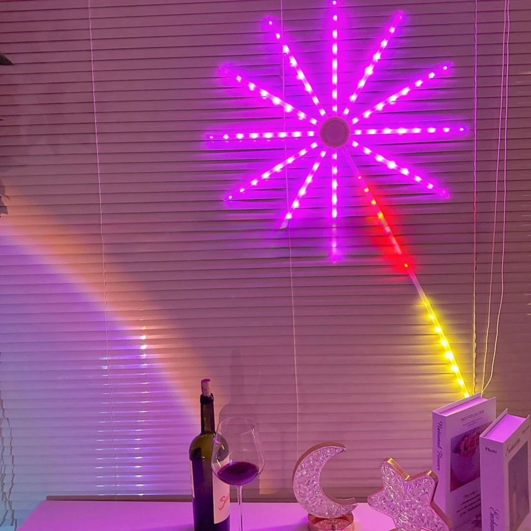 USB Outdoor Waterproof LED Fireworks Light Atmosphere Light Blue-tooth Smart APP 5V Music Voice Control Flow Decorative Light