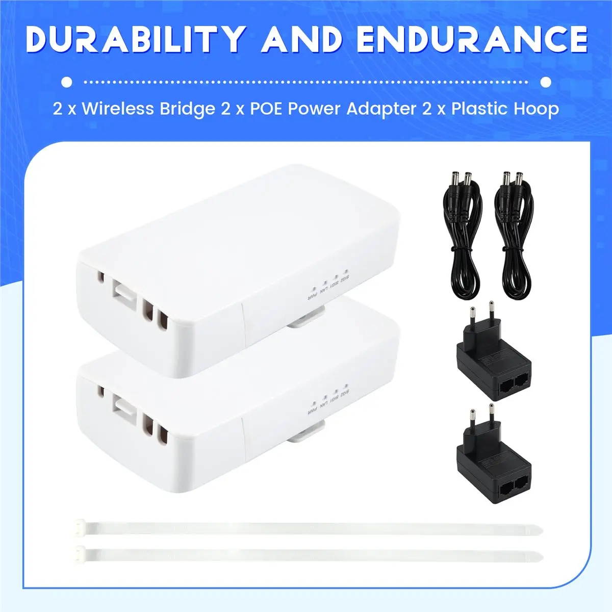 

(BAAY) Уличный Wi-Fi роутер, беспроводной мост, 2.4G Wi-Fi репитер, 300 Мбит/с, усилитель Wi-Fi сигнала точка-точка, дальность 1 км, вилка EU