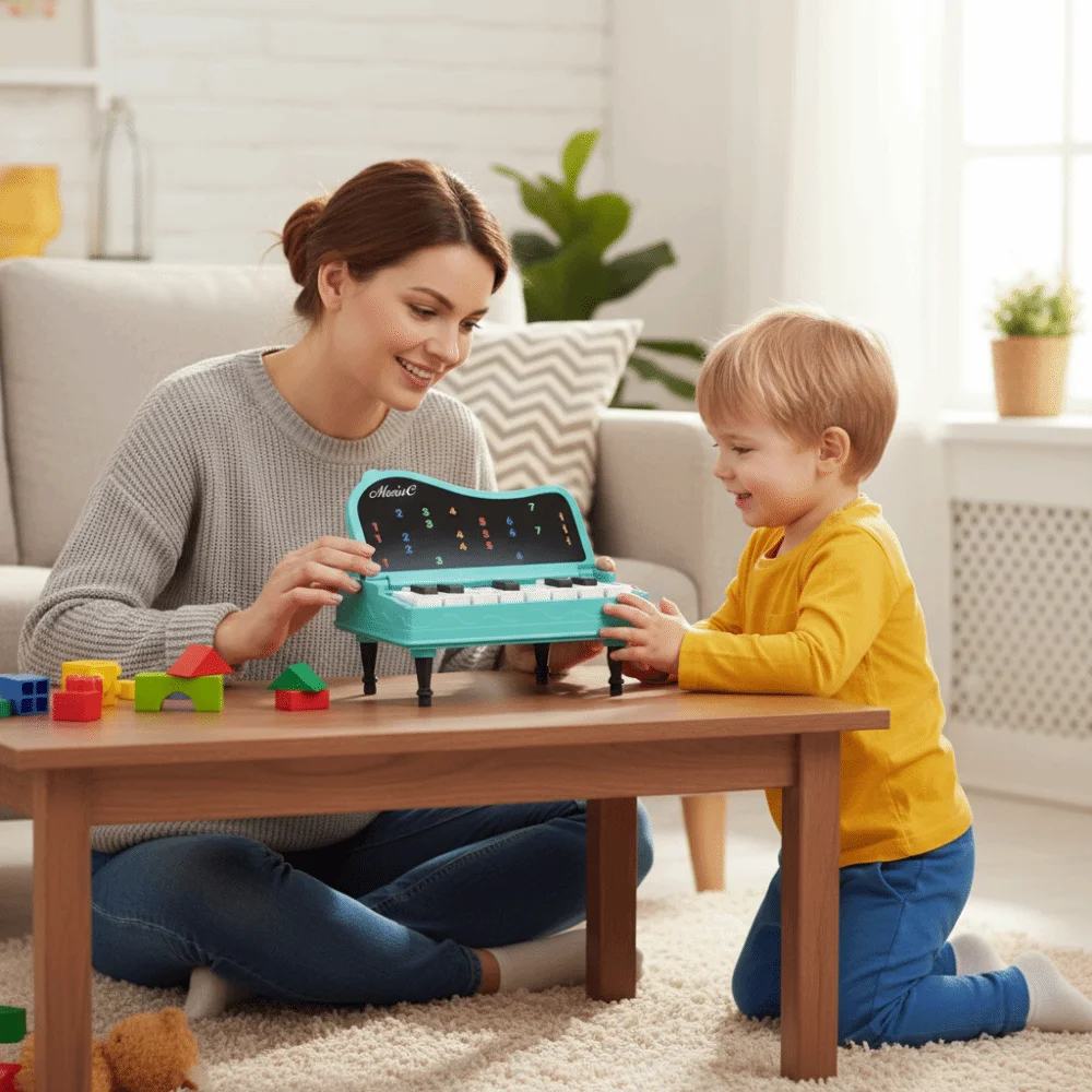 

Plastic Portable Kid Pocket Piano Sound Montessori Mini Electronic Keyboard Toy Music Play Multi Functional