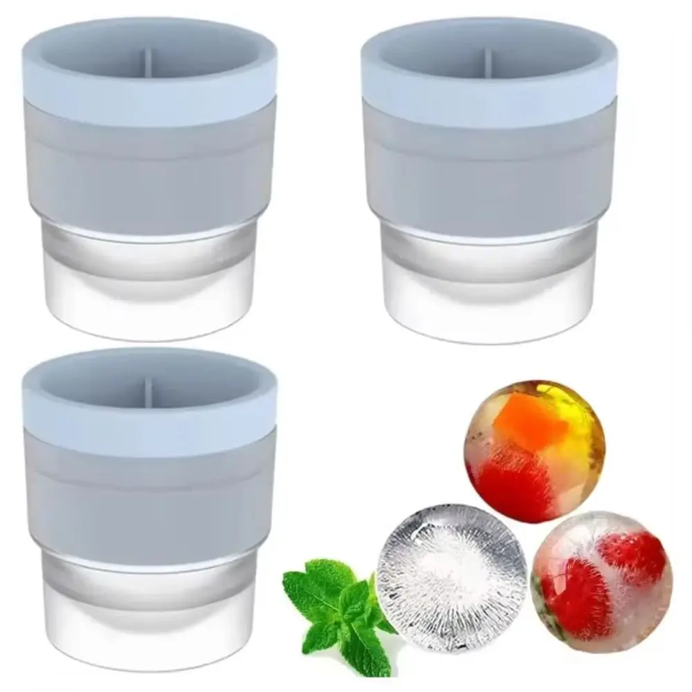 5PCS Große Silikon Eis Ball Form Runde Eis Ball Einfache Entformung Eismaschine Wiederverwendbare Weiche Eiswürfel Form Für whisky