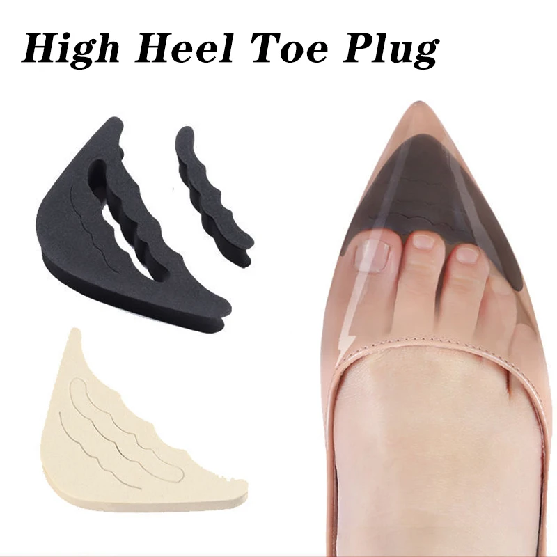 1Pair High Heel Toe Plug Insert Insoles Women Shoes Toe Front Filler Cushion Pain Relief Protector Adjustment Shoe Accessories